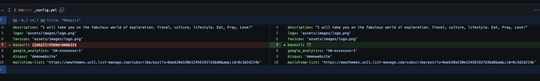 baseurl commit change